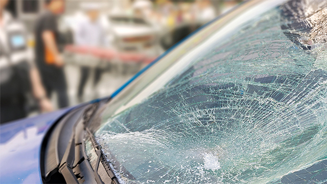 windscreen shattered