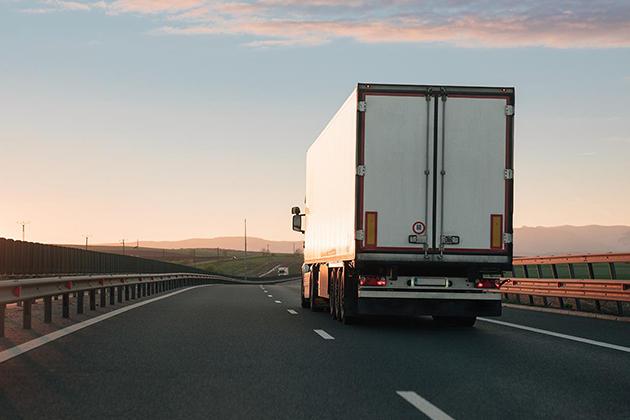 Heavy vehicles on road