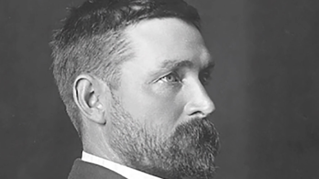 black and white photograph of side profile of J C Watson