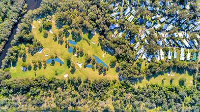 Aerial of Darlington Beach golf course