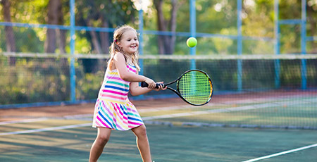 Girl playing tennis