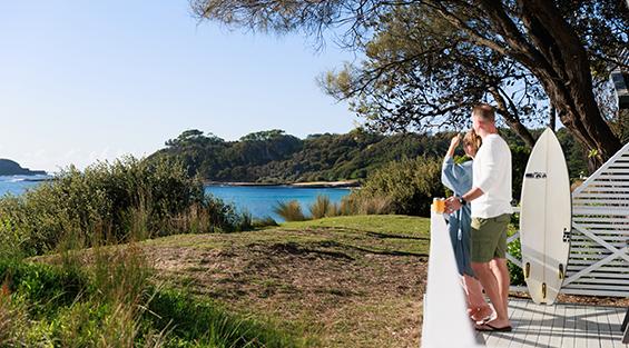 Couple overlooking water at Murramarang Beachfront Holiday Resort