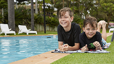 Resort-style swimming pool