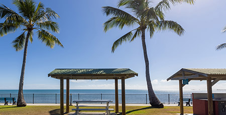 Waterfront picnic tables