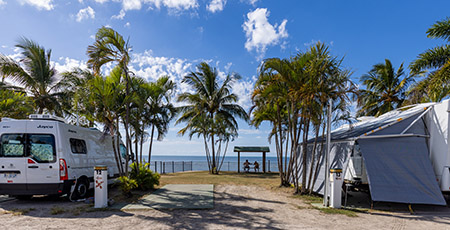 Bowen Beachfront caravan site ocean view