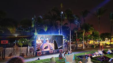 Outdoor movies under moonlight