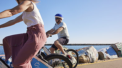 E-bikes couple cycling