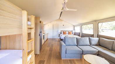 Glamping interior Turtle Sands