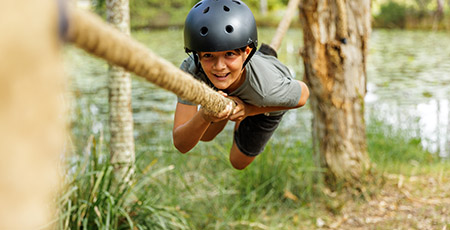 Bear Grylls Survival Academy child on rope