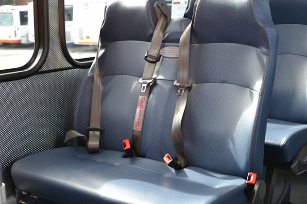 Seatbelts in a bus