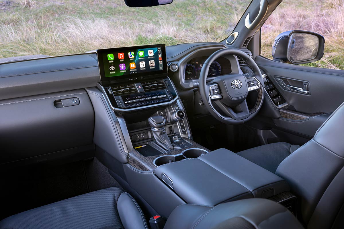 Front row of a 2026 Toyota Landcruiser 300 series