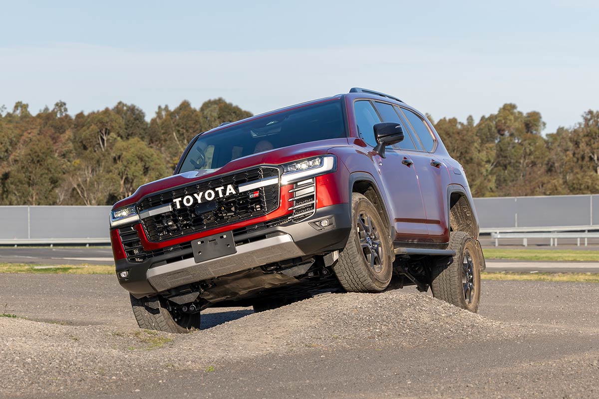 2026 Toyota Landcruiser 300 series on an incline
