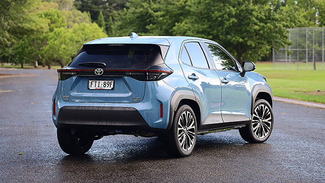 Toyota Yaris Cross near a park