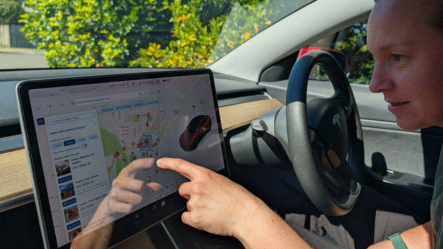 An EVenture user in an electric car