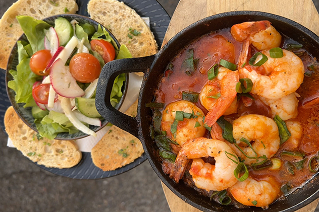 Prawn dish at Sandpipers Nelson Bay