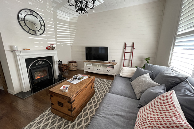 Fireplace at the Old Bakery Cottage