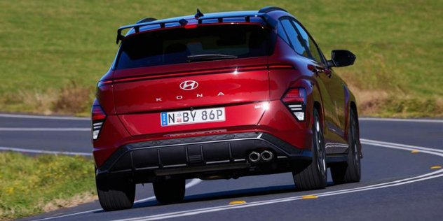 Rear view of a 2023 Hyundai Kona SUV