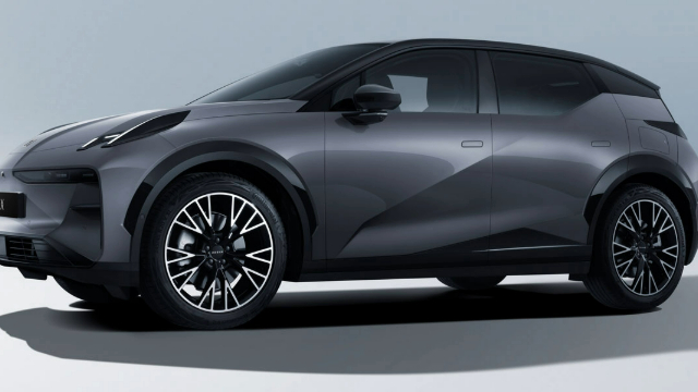 Side view of a charcoal grey 2024 Zeekr X.