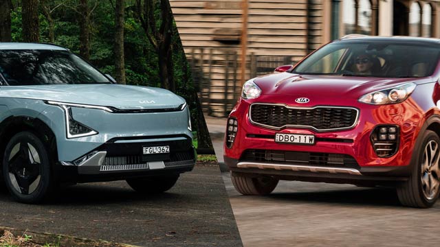 2025 Kia EV5 and 2016 Kia Sportage