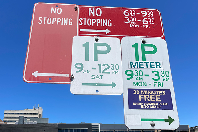 Parking signs in Liverpool