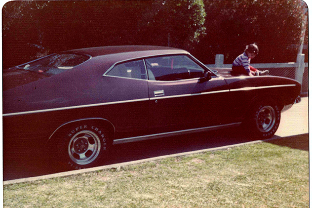 Dave Di Rado on his father's Falcon in the 1970s