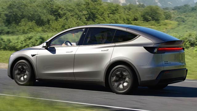 Silver LHD Model Y L front row