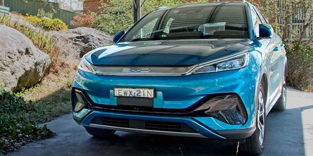 2022 BYD Atto 3 in carport