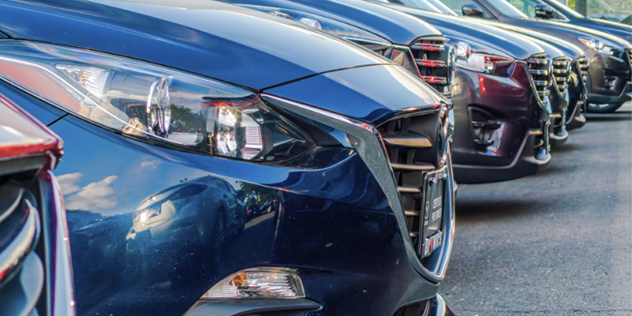 Side shot of a fleet of vehicles