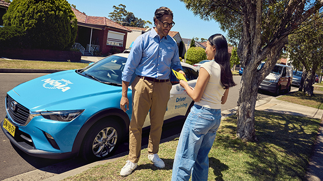 NRMA driving instructor with a learner driver