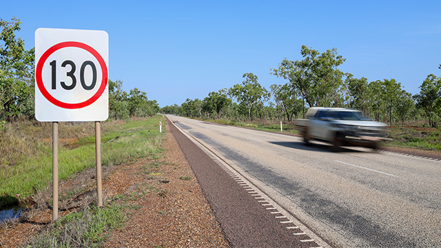 130 km/h road sign in Northern Territory Australia