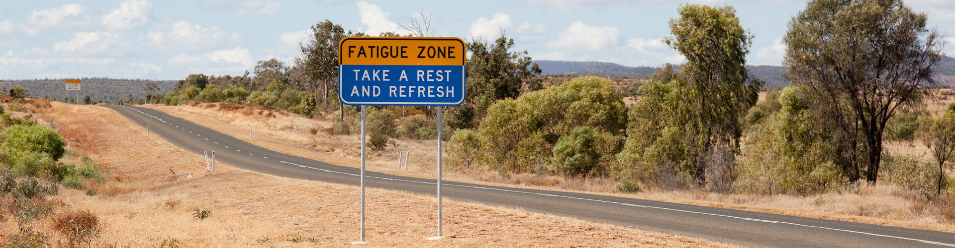 Fatigue Zone sign by side of country road