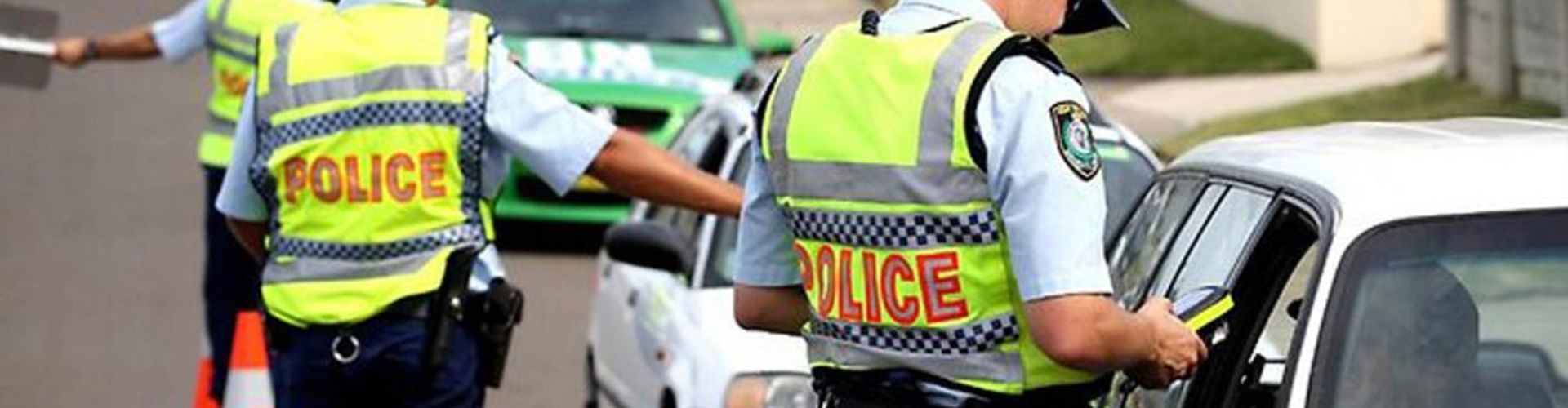 Police officers pulling drivers over for breath-testing