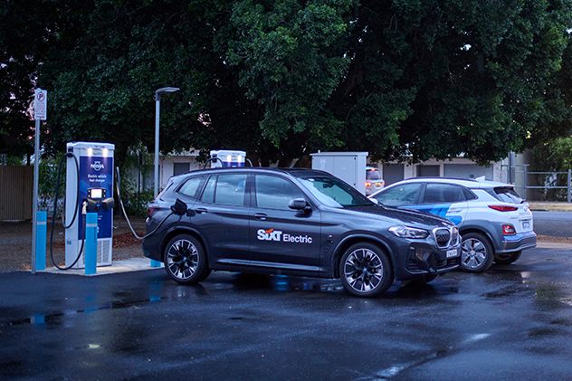 SIXT car and NRMA car at NRMA EV charging station