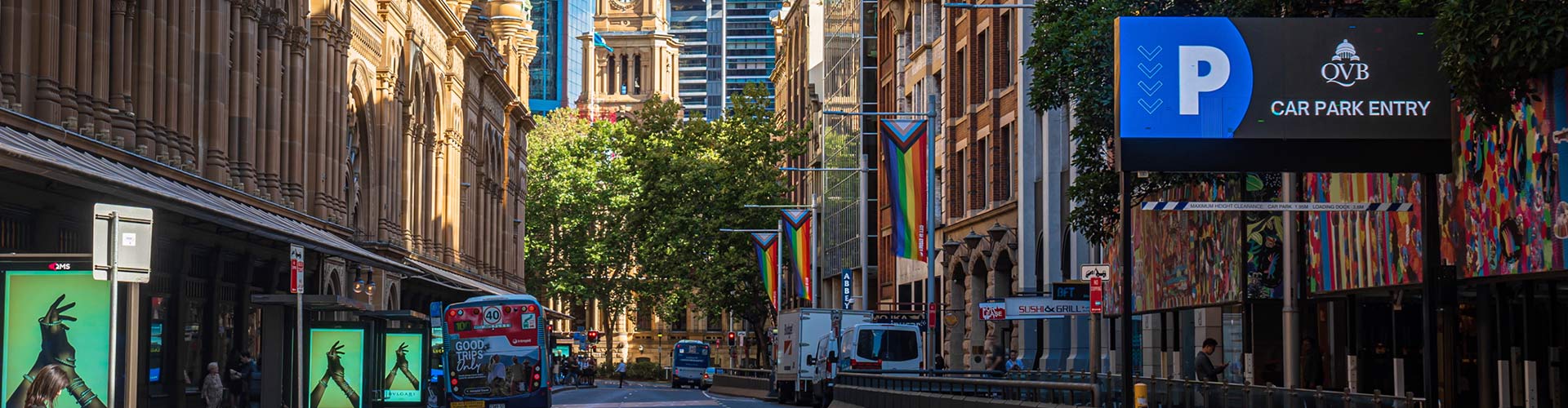 Sydney CBD street Queen Victoria Building car park entry