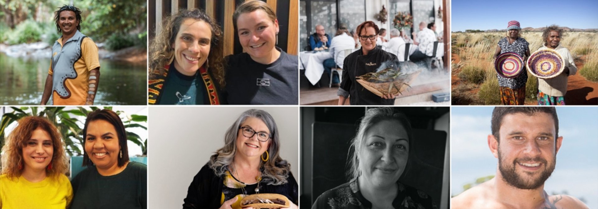 A collage of people from Welcome to Country