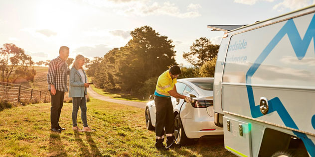 NRMA roadside helping EV owners recharge battery