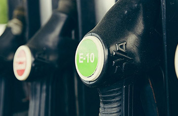 A row of petrol pumps in a bowser