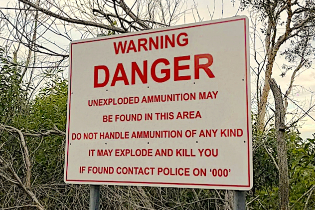 Sign on Bokarina Beach, Queensland