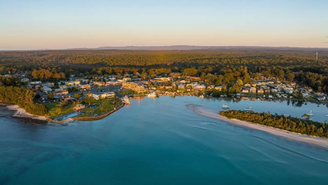Aerial view of Kiama seen from the ocean