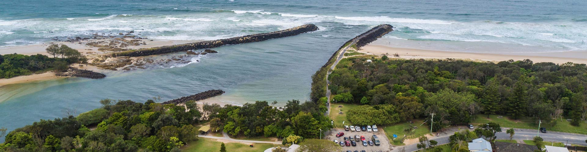 Aerial view of Brunswick Heads, NSW