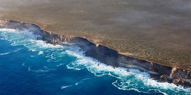 arial shot of Bunda Cliffs