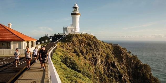 Byron Bay NSW visitors walking to lighthouse