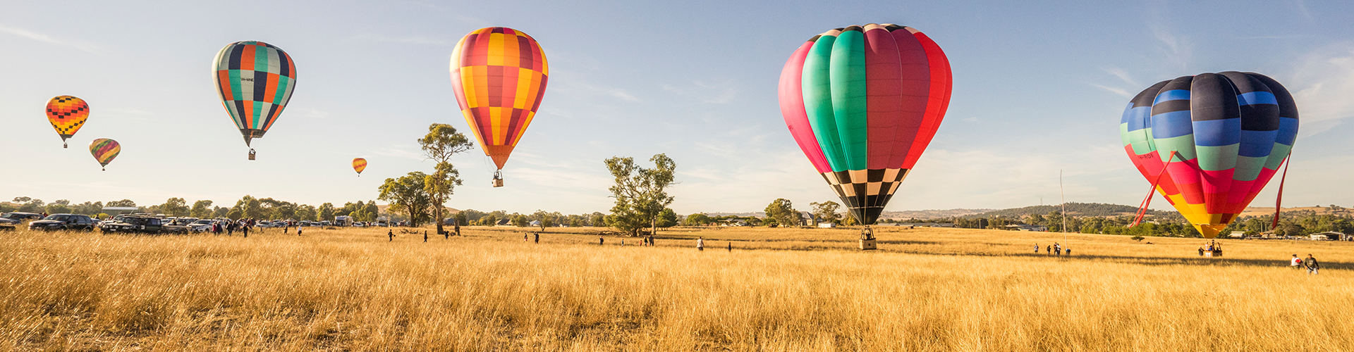 hot air balloons take off at Canowindra balloon challenge NSW