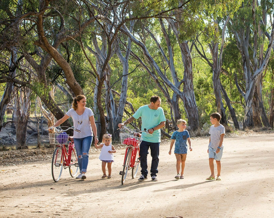 family-with-bikes-edward-river-nsw-900x715 Slide 2