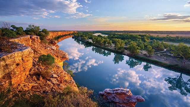 Murray River Adelaide South Australia arial shot of the Murray river Adelaide South Australia