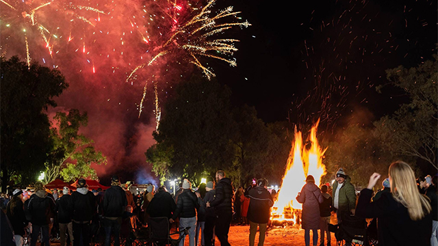 Crowds at Frost and Fire festival in Forbes