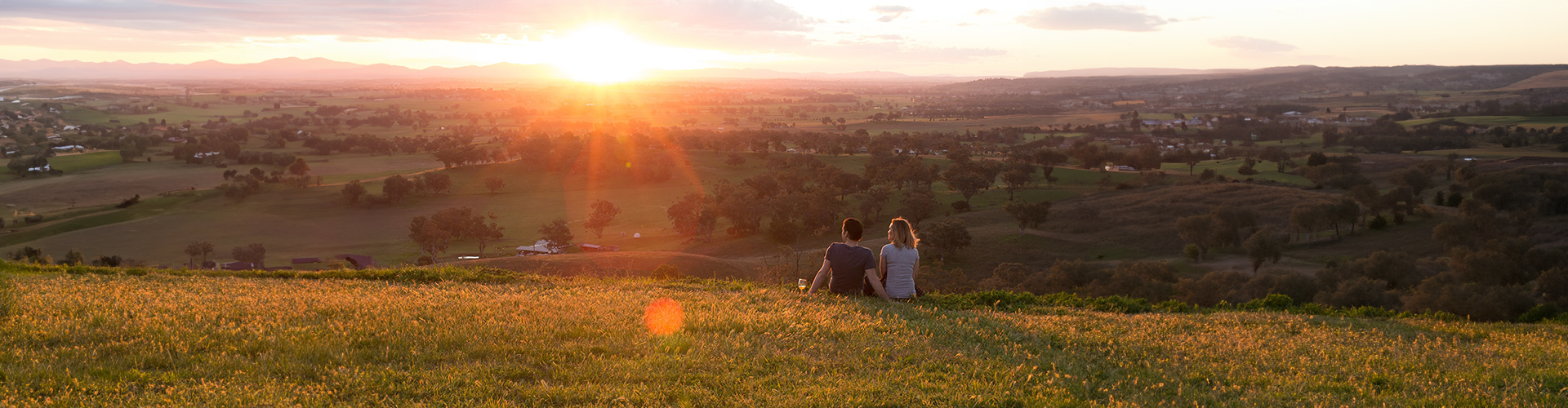 Couple watching sunset in Tamworth NSW
