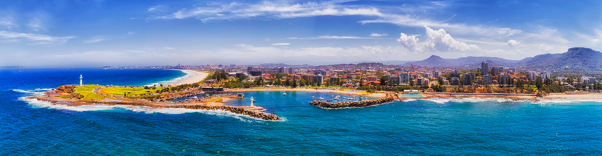 Wollongong coastline viewed from the sky