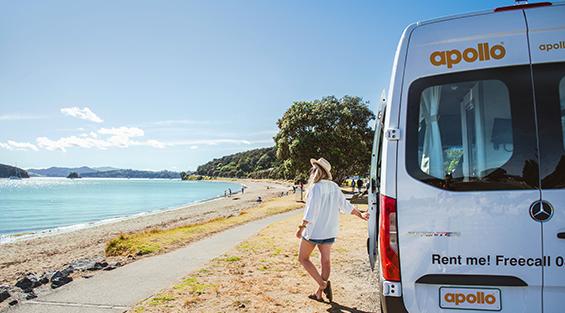 Apollo motorhomes woman at beach