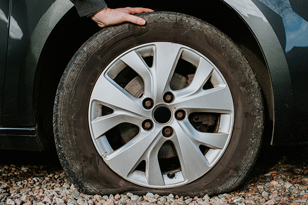 Tyre punctured by nail
